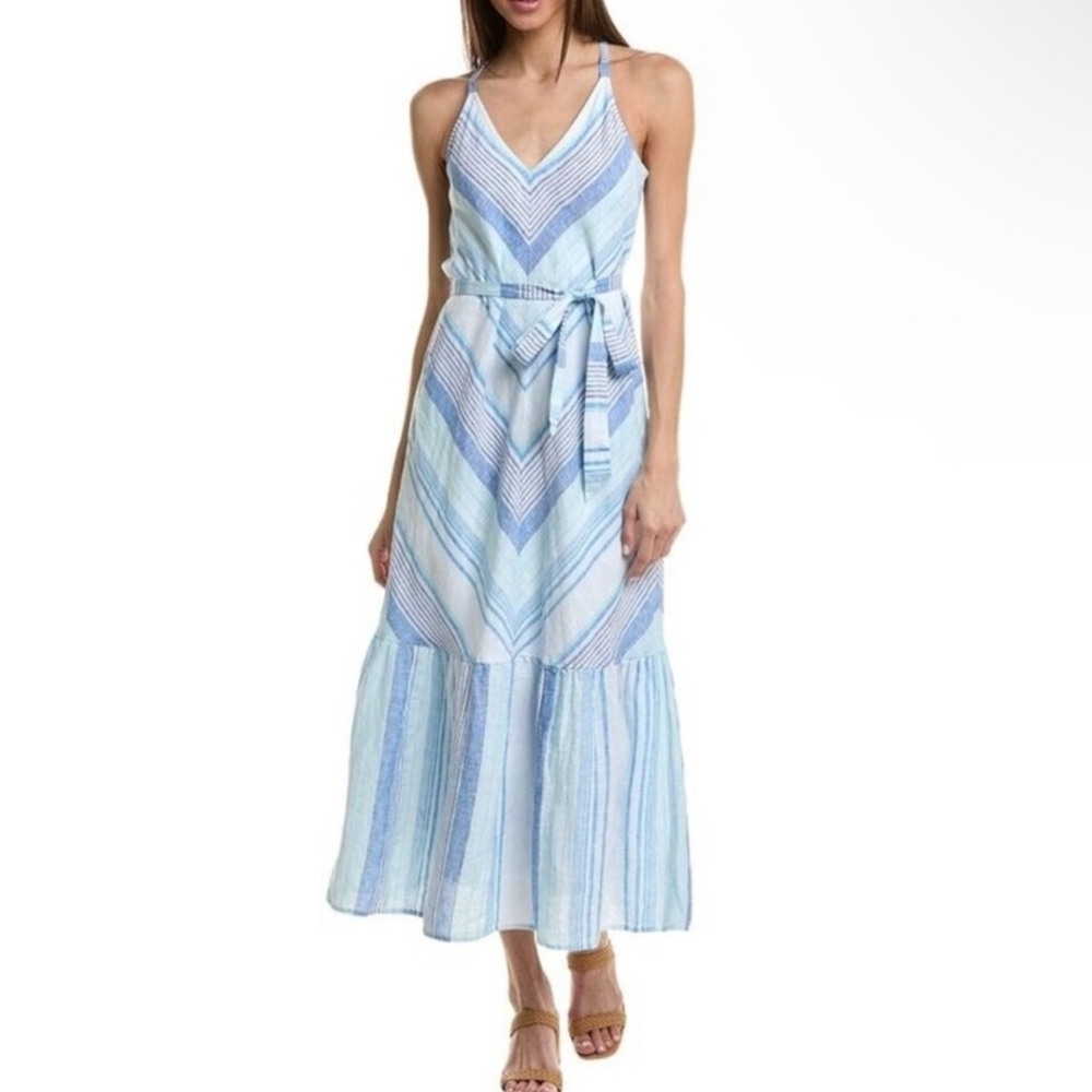 Tommy Bahama Light Blue and White Maxi Dress